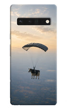 Skydiving Cow Google Pixel 6 Pro Hard Case Back Cover by Casekaro