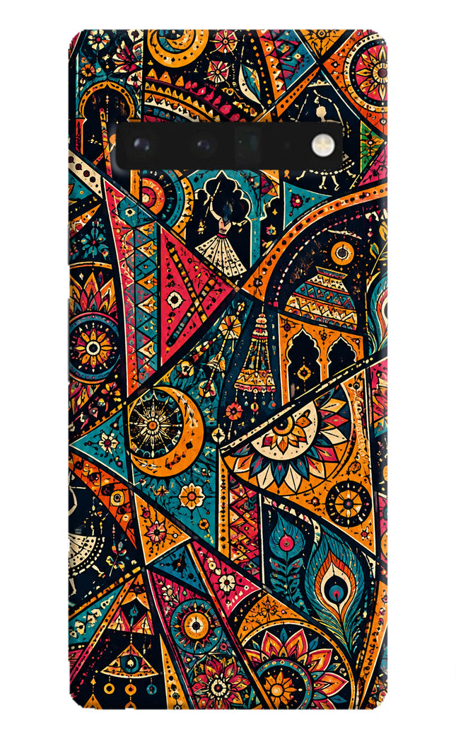 Folk Print Google Pixel 6 Pro Hard Case Back Cover by Casekaro