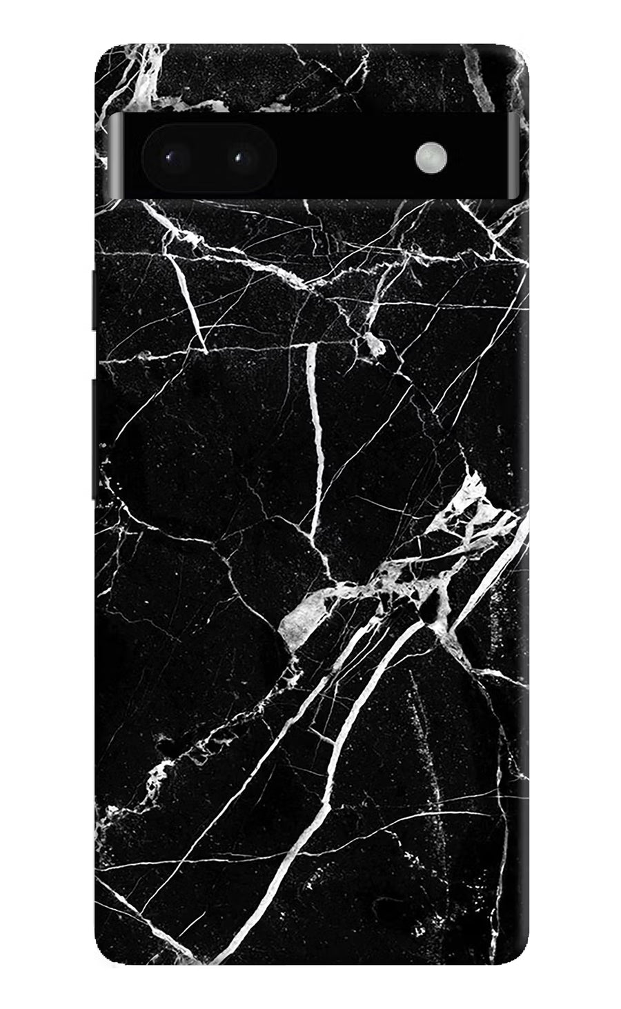 Black Marble Pattern Google Pixel 6A Back Cover, Hard case