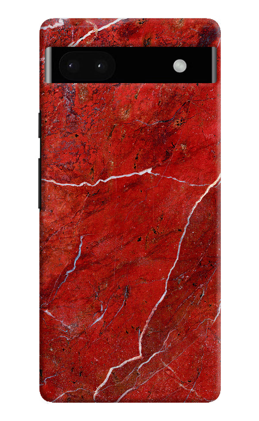 Red Marble Design Google Pixel 6A Back Cover, Hard case