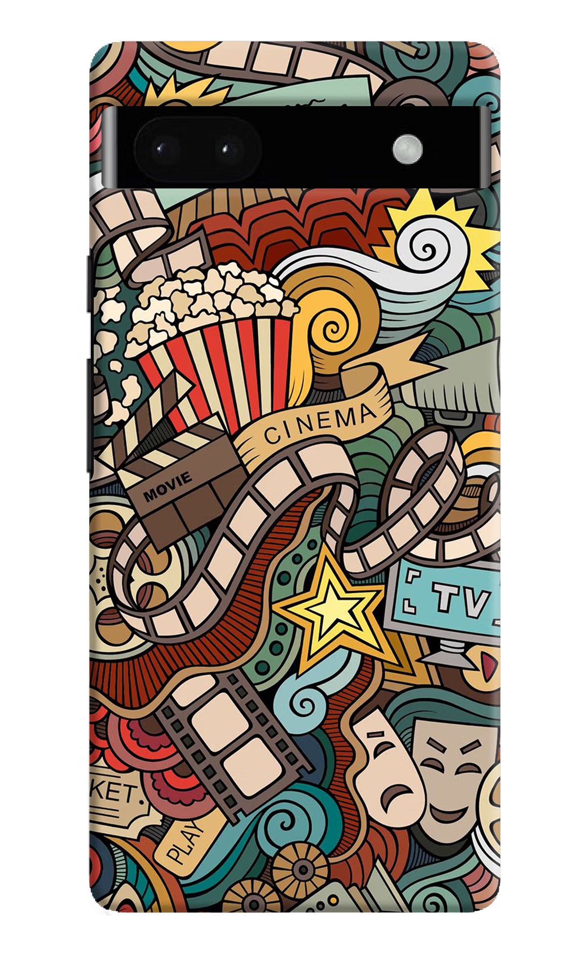 Cinema Abstract Google Pixel 6A Hard Case Back Cover by Casekaro