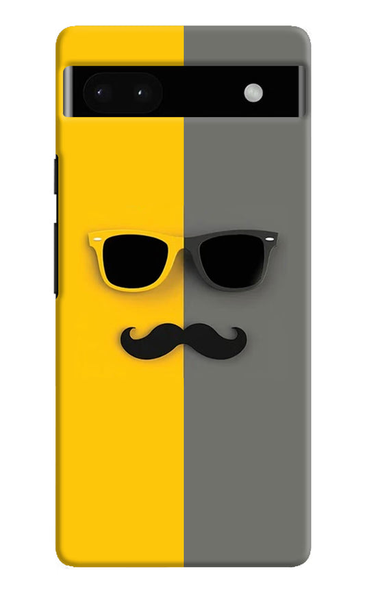 Sunglasses with Mustache Google Pixel 6A Hard Case Back Cover by Casekaro