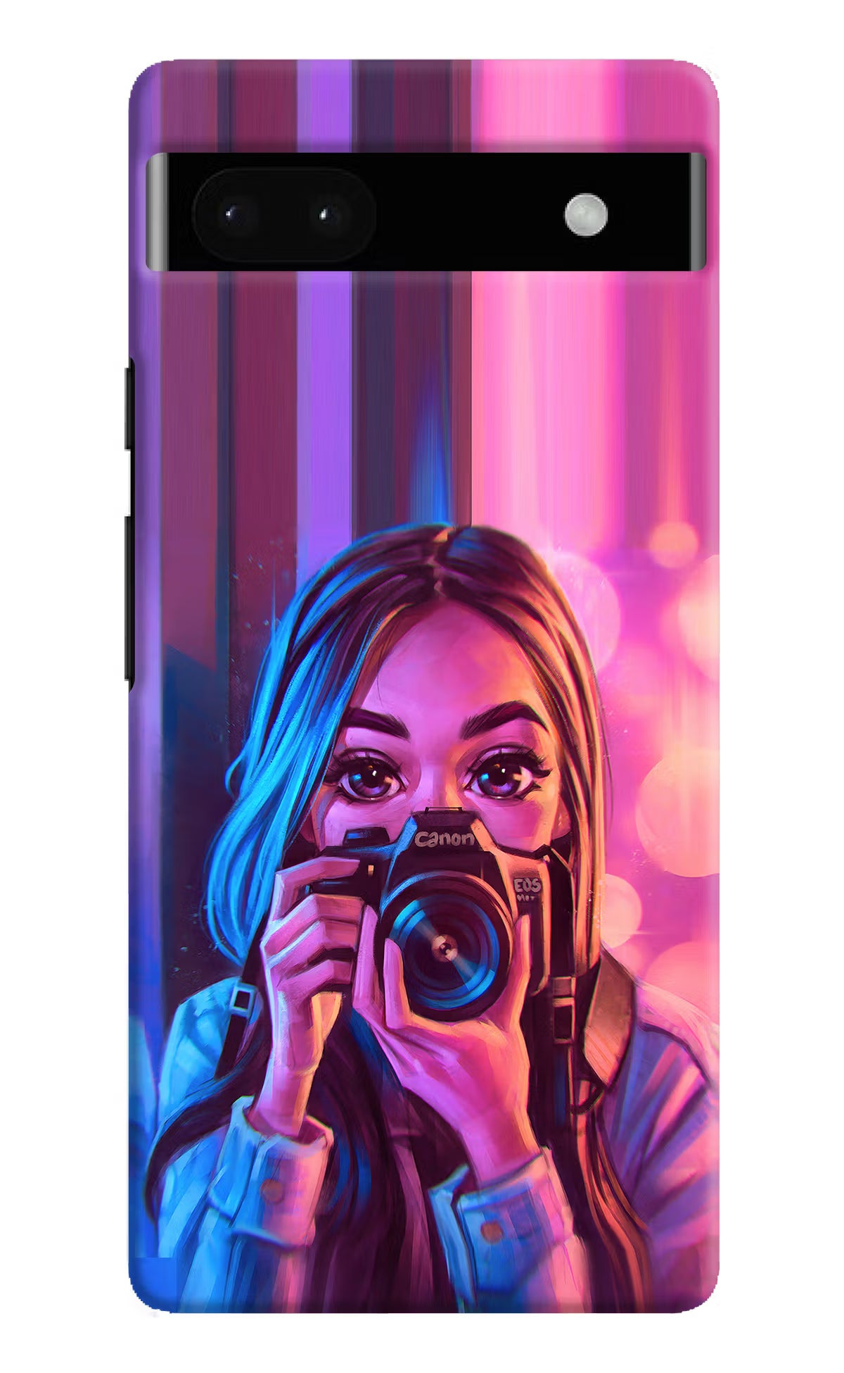Girl Photographer Google Pixel 6A Hard Case Back Cover by Casekaro