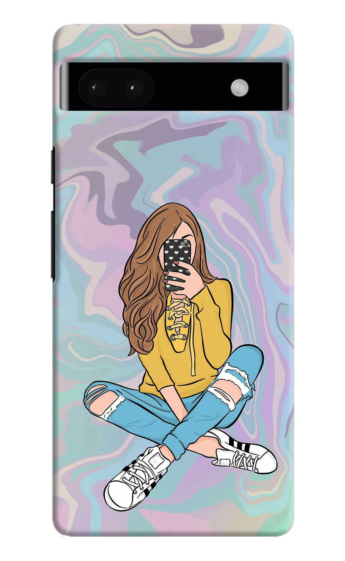 Selfie Girl Google Pixel 6A Hard Case Back Cover by Casekaro