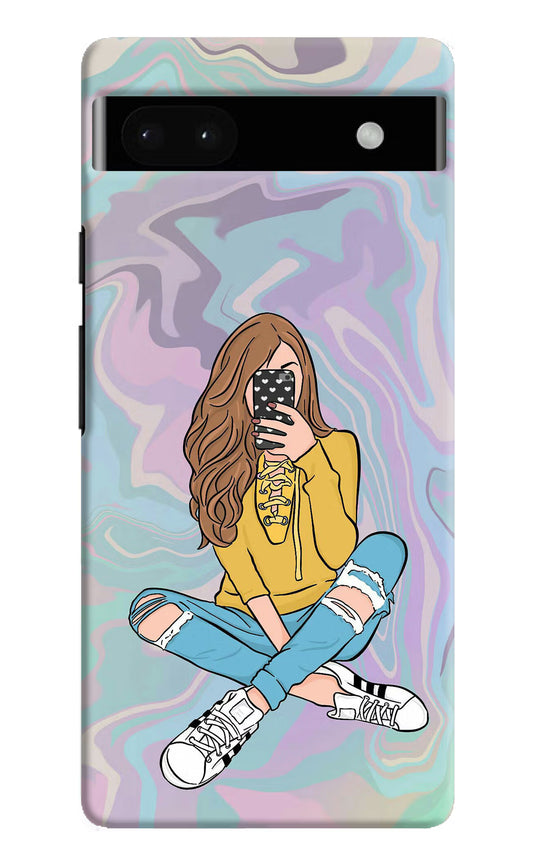 Selfie Girl Google Pixel 6A Hard Case Back Cover by Casekaro
