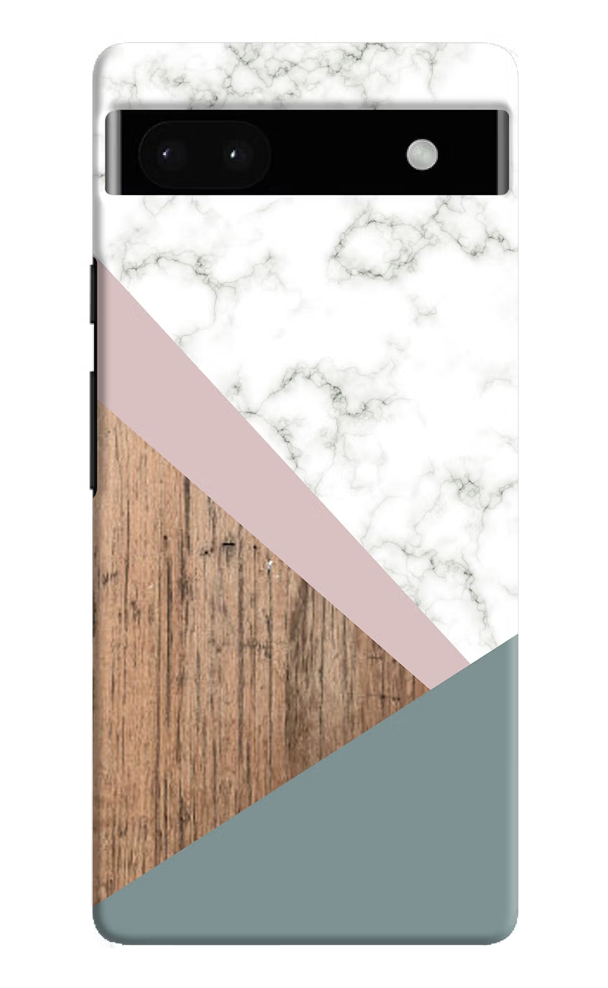 Marble wood Abstract Google Pixel 6A Hard Case Back Cover by Casekaro
