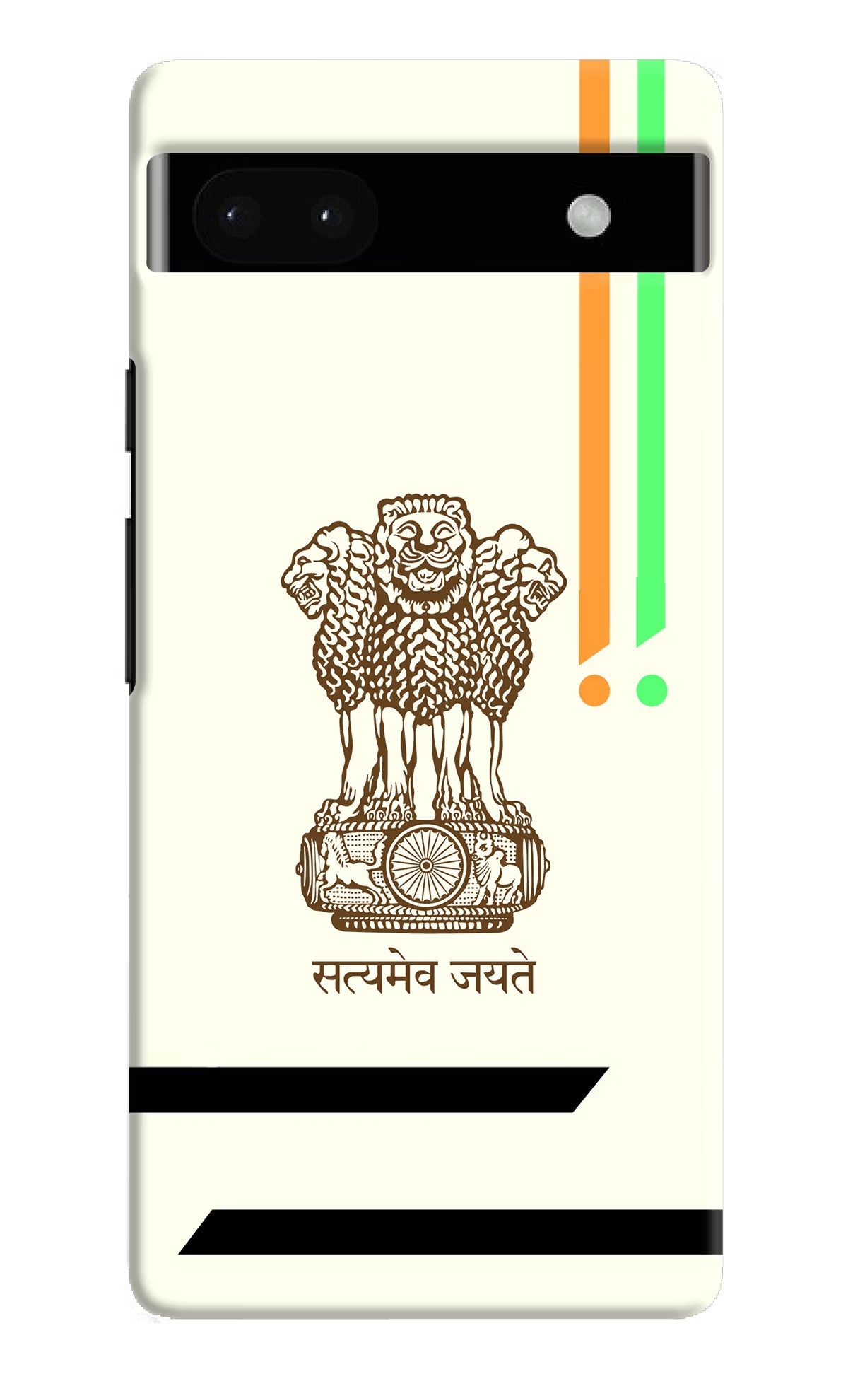 Satyamev Jayate Brown Logo Google Pixel 6A Hard Case Back Cover by Casekaro