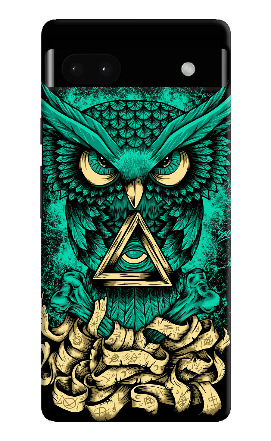 Green Owl Google Pixel 6A Back Cover, Hard case