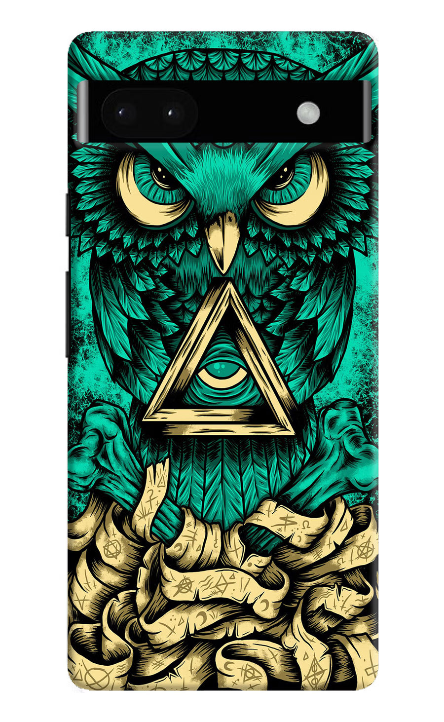 Green Owl Google Pixel 6A Back Cover, Hard case