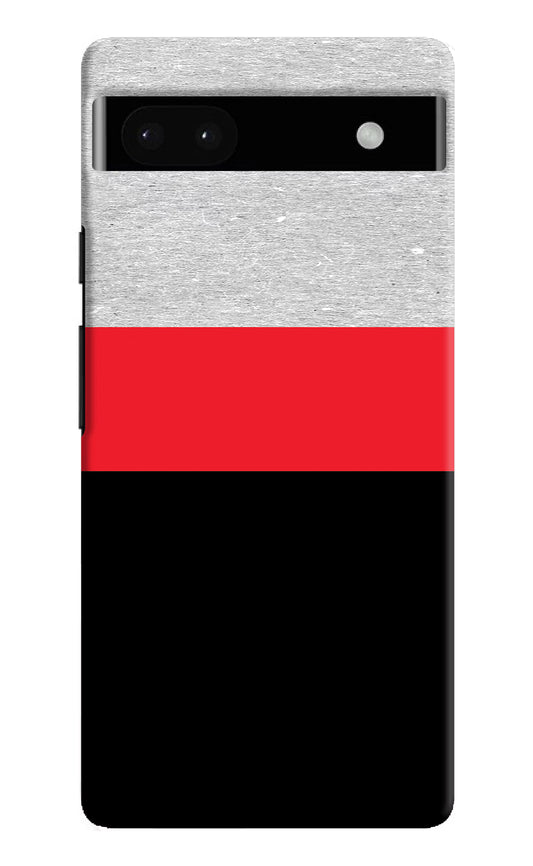 Tri Color Pattern Google Pixel 6A Hard Case Back Cover by Casekaro