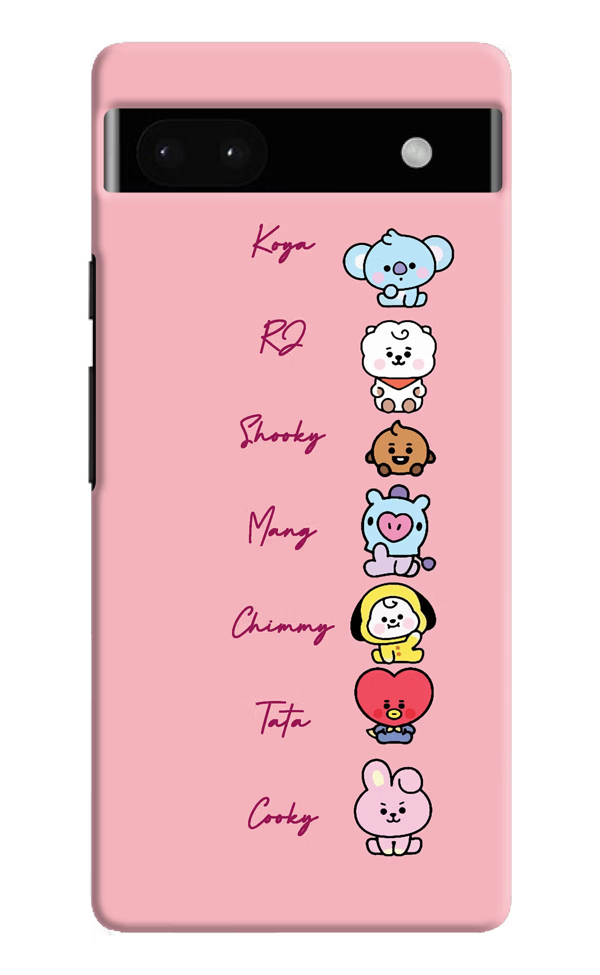 BTS names Google Pixel 6A Hard Case Back Cover by Casekaro