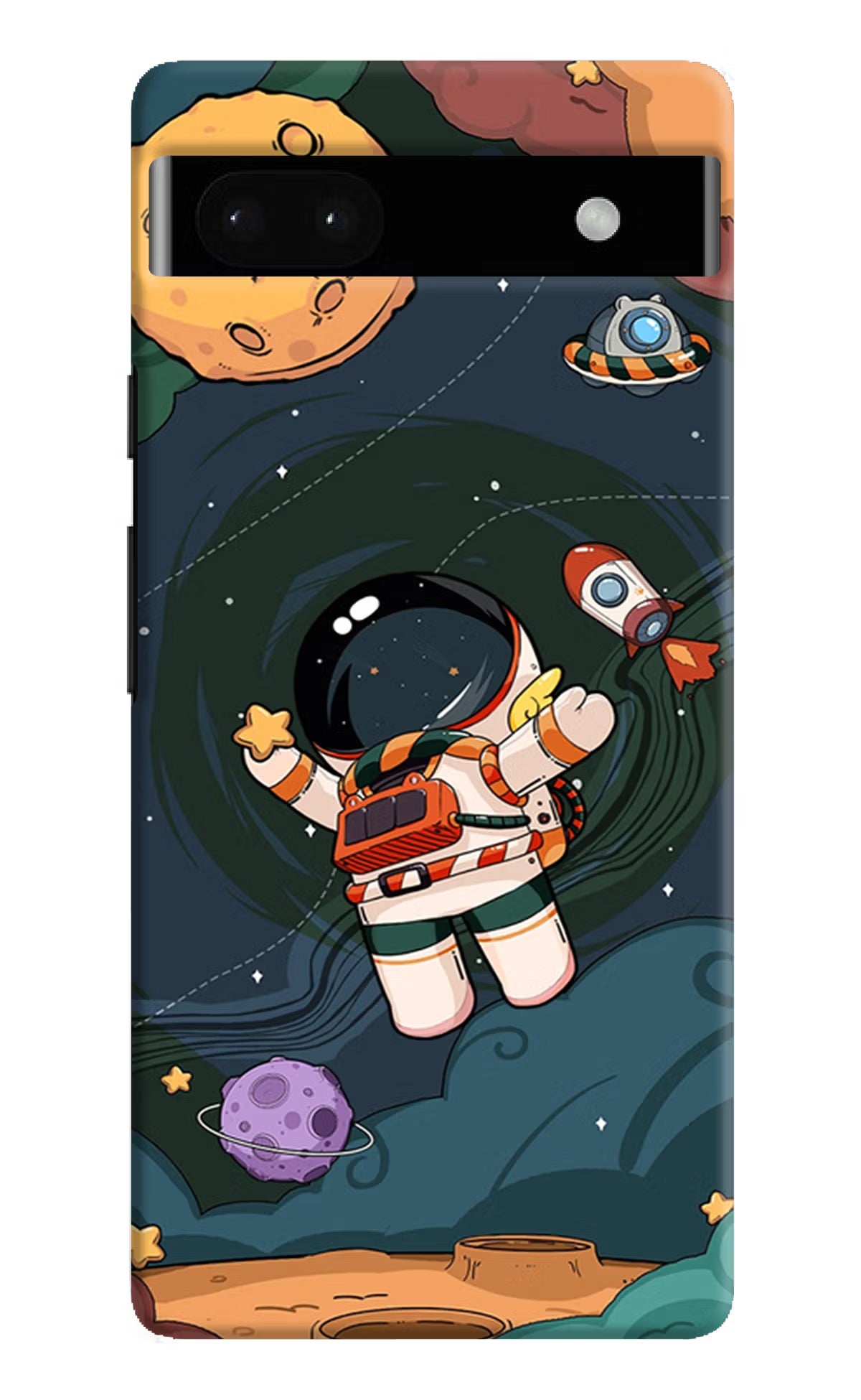 Cartoon Astronaut Google Pixel 6A Hard Case Back Cover by Casekaro