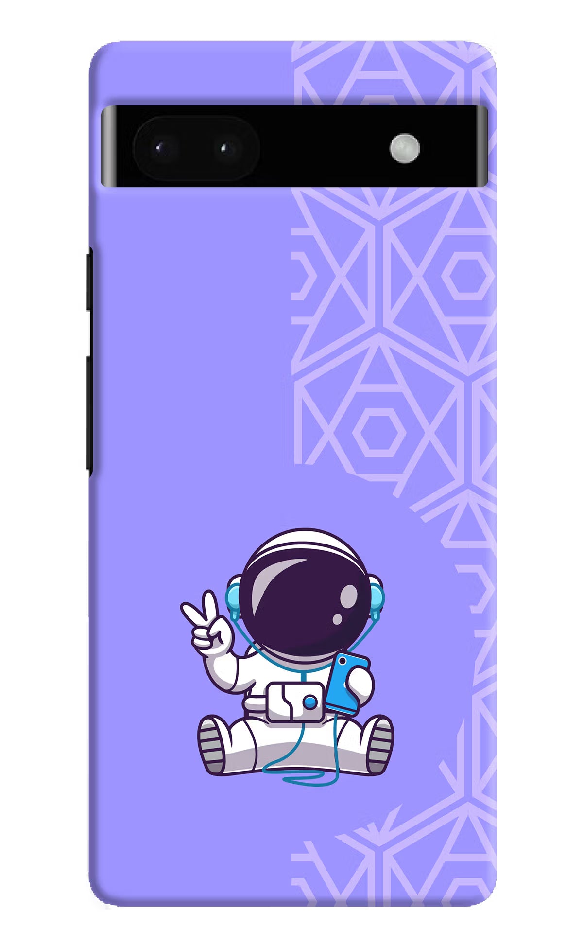 Cute Astronaut Chilling Google Pixel 6A Hard Case Back Cover by Casekaro