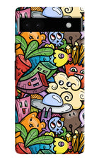 Veggie Doodle Google Pixel 6A Hard Case Back Cover by Casekaro