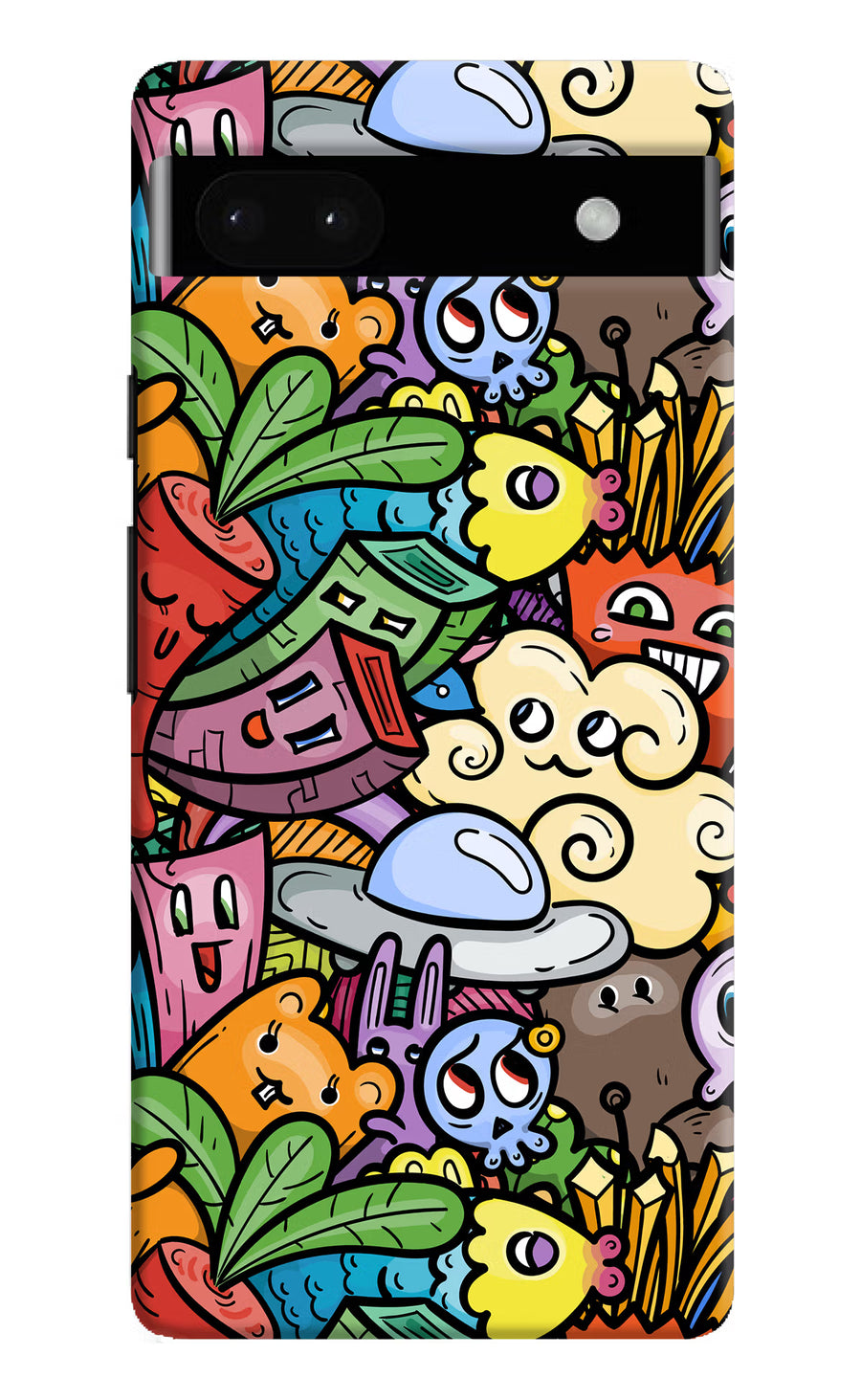 Veggie Doodle Google Pixel 6A Back Cover, Hard case
