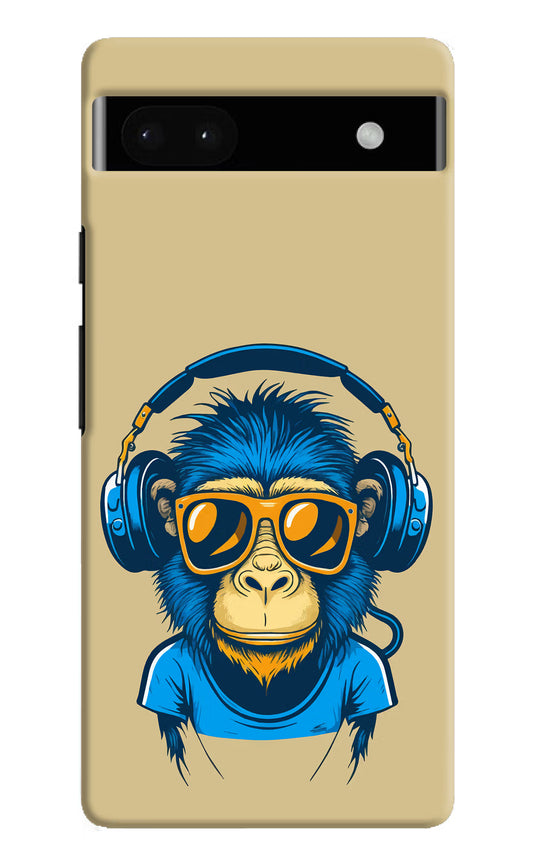 Monkey Headphone Google Pixel 6A Hard Case Back Cover by Casekaro