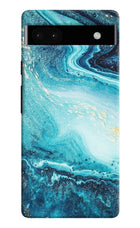 Blue Glitter Marble Google Pixel 6A Hard Case Back Cover by Casekaro
