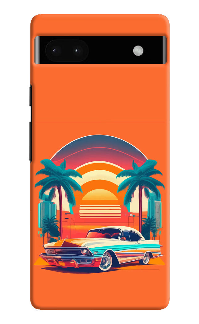 Palm Drive 80s Google Pixel 6A Hard Case Back Cover by Casekaro