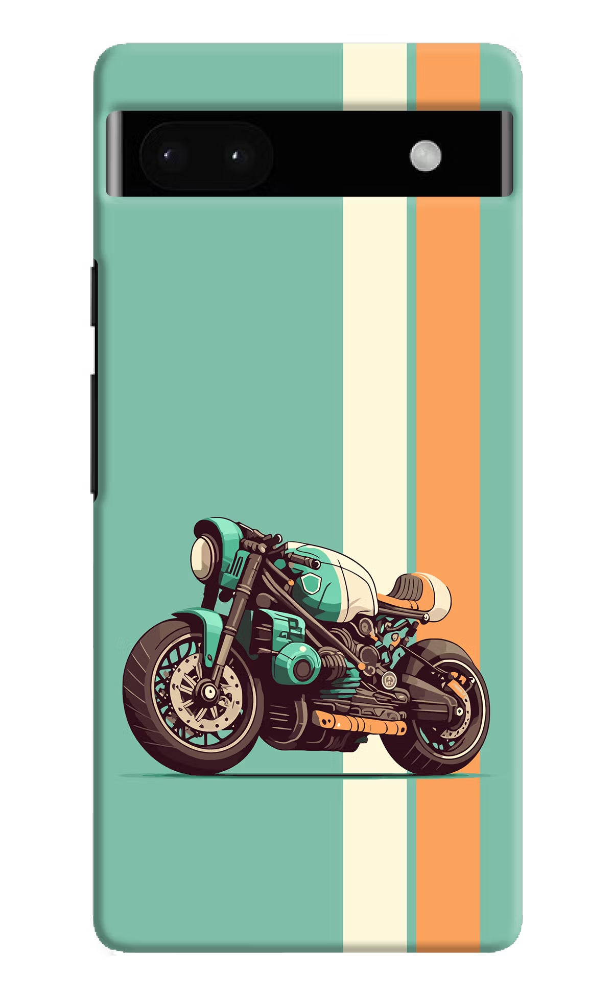 Striped Moto Drift Google Pixel 6A Hard Case Back Cover by Casekaro
