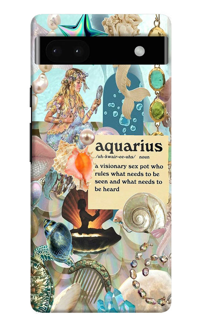 Aquarius Zodiac Google Pixel 6A Hard Case Back Cover by Casekaro