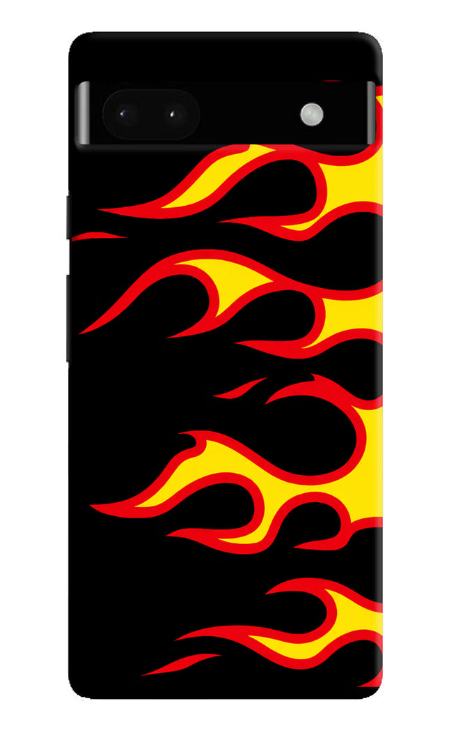 Side Sweep Flames Google Pixel 6A Hard Case Back Cover by Casekaro