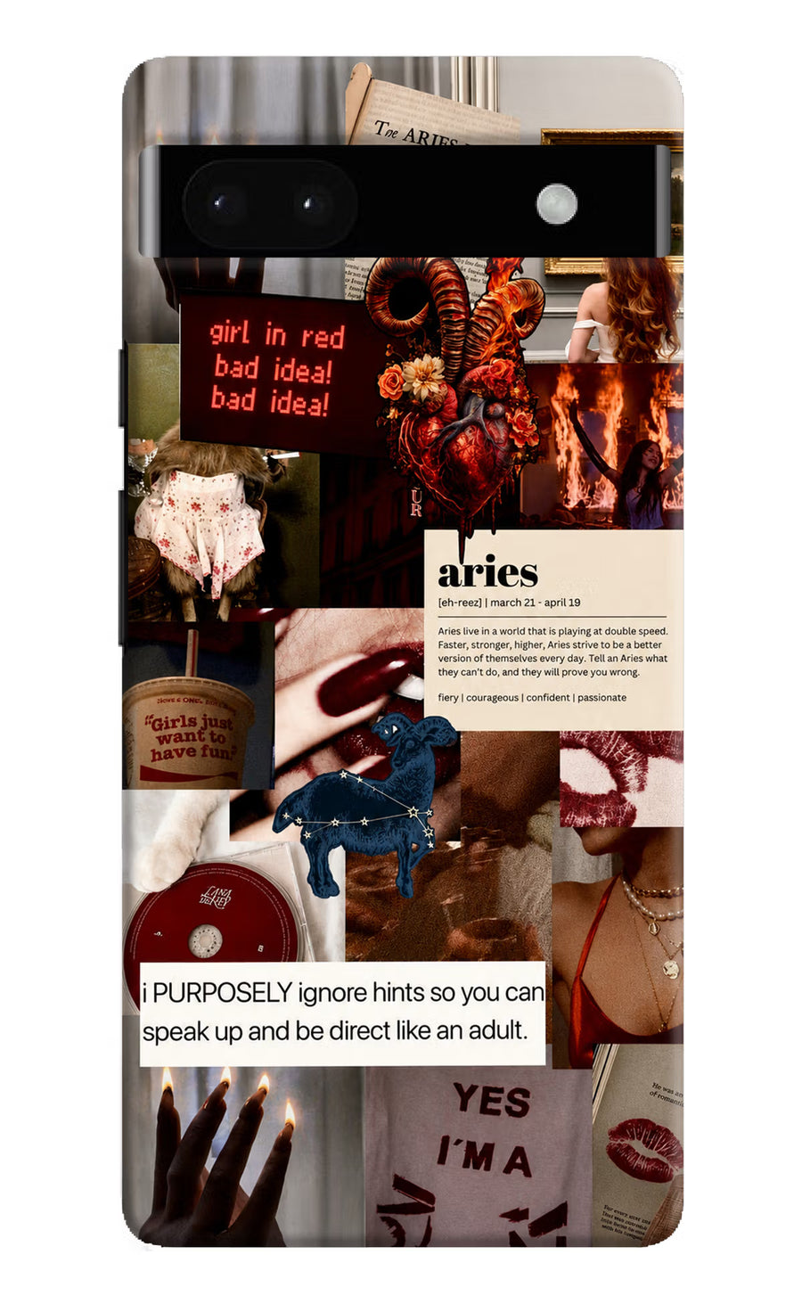 Zodiac Aries Google Pixel 6A Back Cover, Hard case