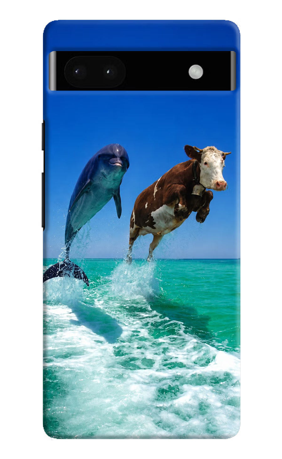 Dolphin vs Cow Google Pixel 6A Back Cover, Hard case