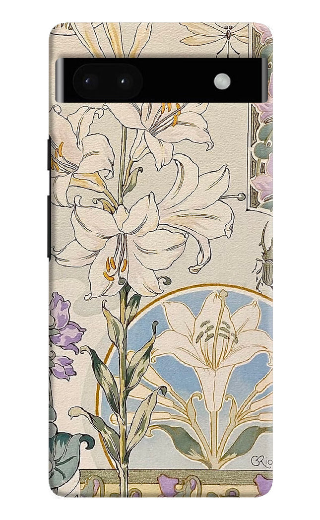 White Lily Google Pixel 6A Hard Case Back Cover by Casekaro