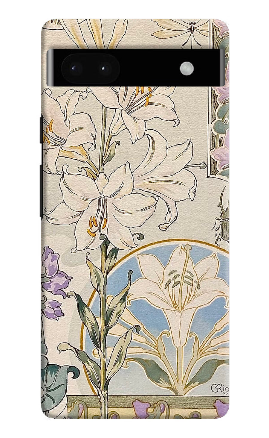 White Lily Google Pixel 6A Back Cover, Hard case