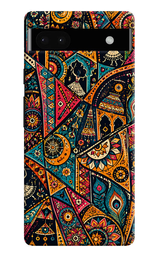 Folk Print Google Pixel 6A Hard Case Back Cover by Casekaro