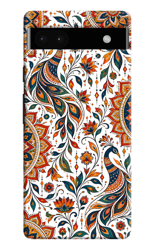 White Mayura Google Pixel 6A Hard Case Back Cover by Casekaro