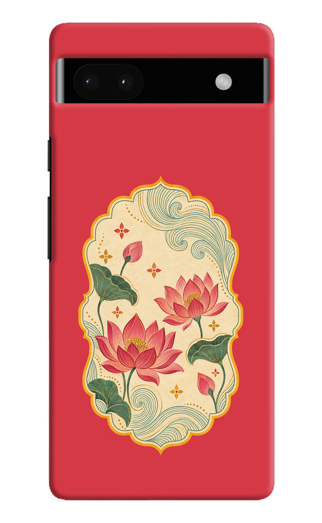 Pink Lotus Google Pixel 6A Back Cover