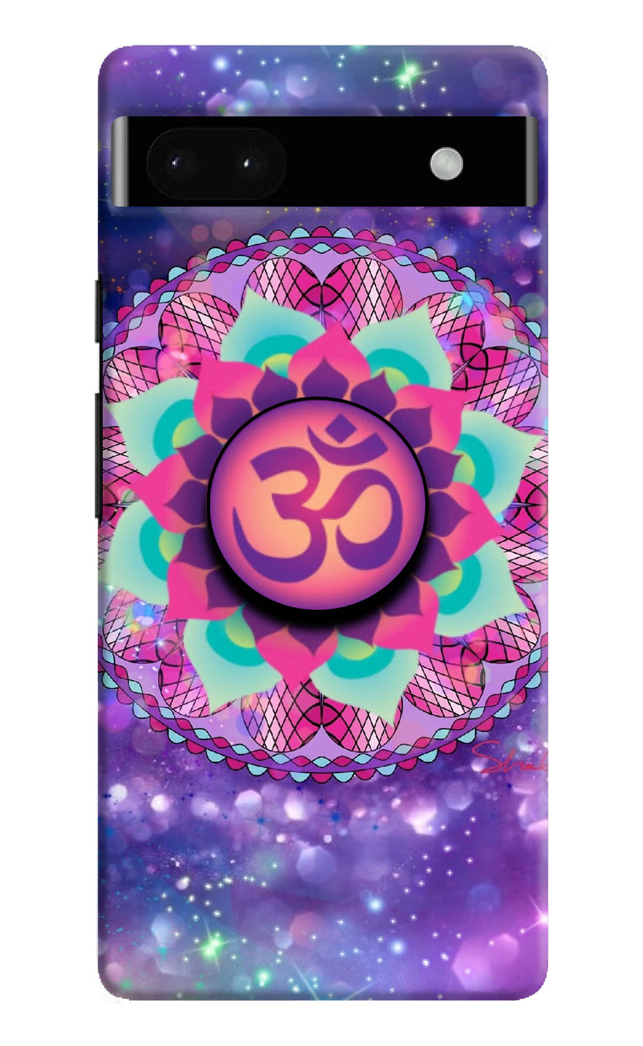 Om Purple Google Pixel 6A Pop Case, Hard case