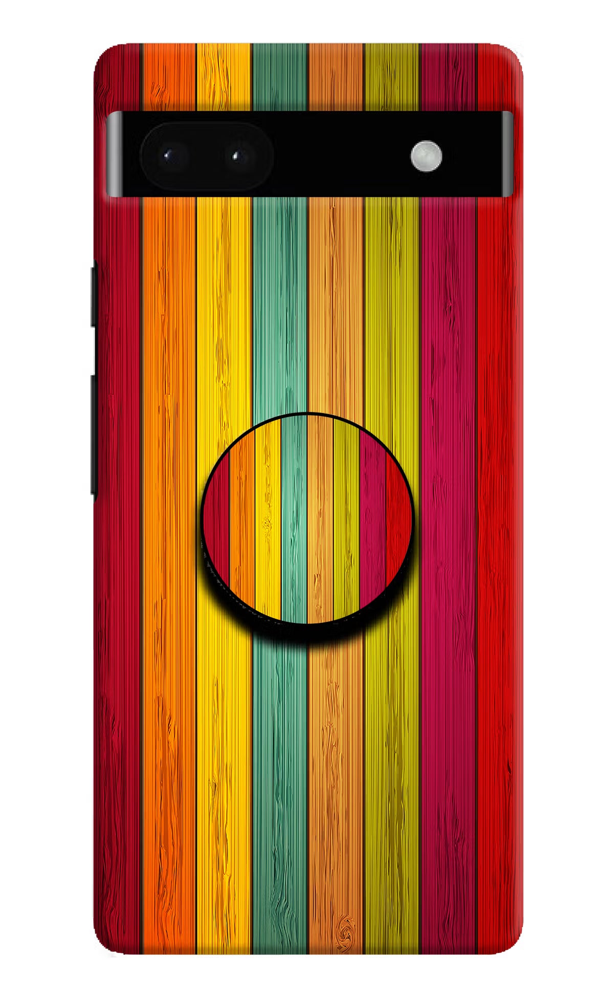Multicolor Wooden Google Pixel 6A Pop Case by Casekaro