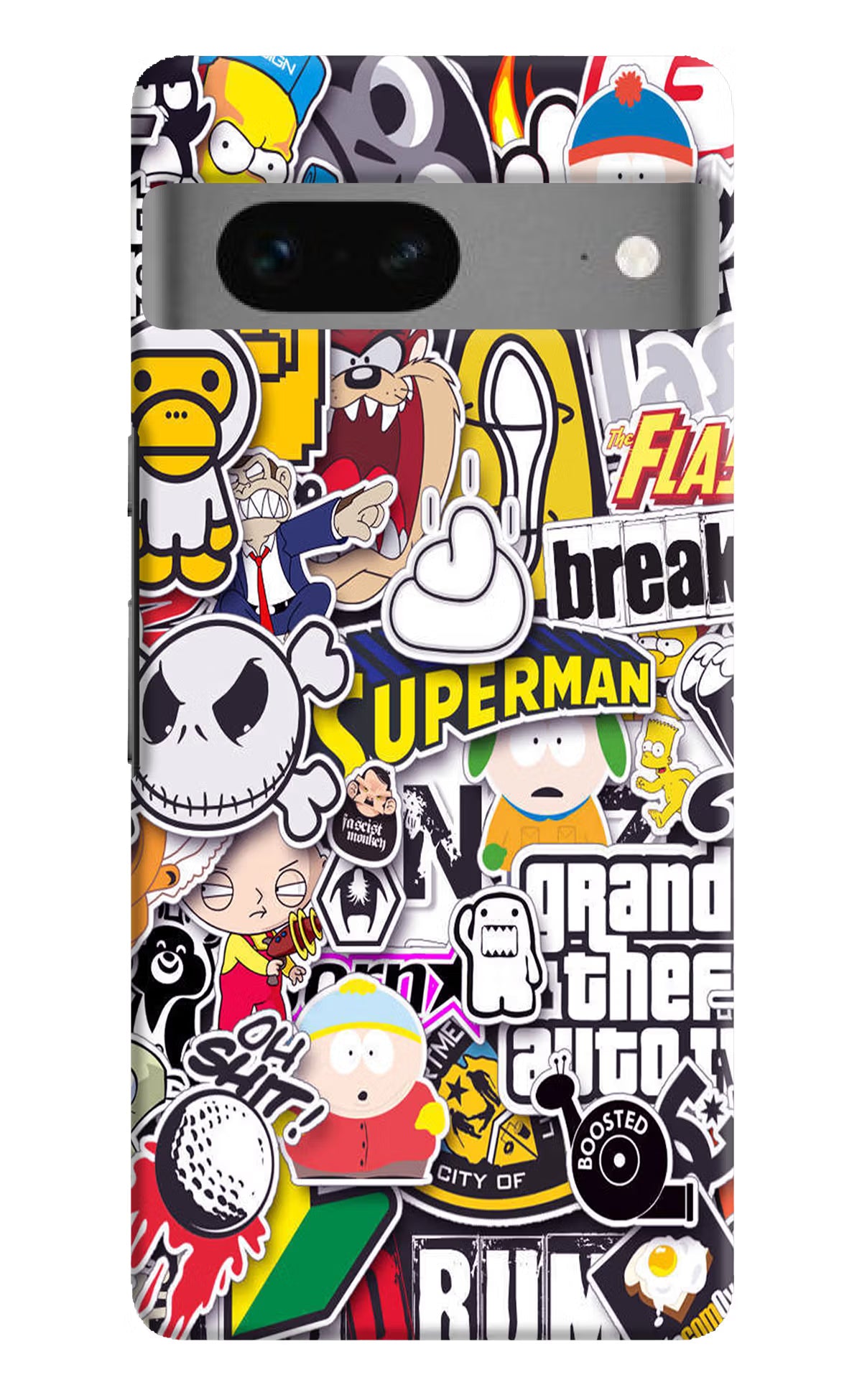Sticker Bomb Google Pixel 7 Hard Case Back Cover by Casekaro