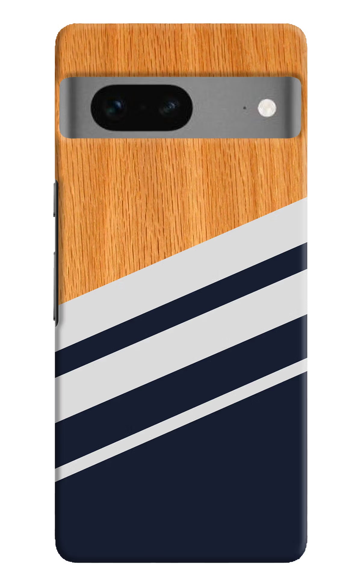 Blue and white wooden Google Pixel 7 Hard Case Back Cover by Casekaro