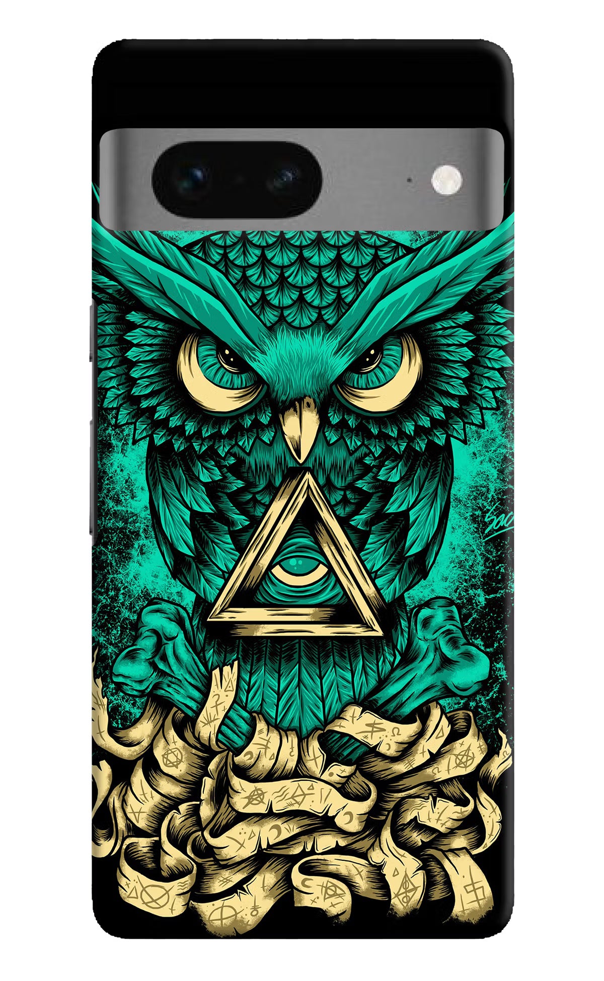 Green Owl Google Pixel 7 Hard Case Back Cover by Casekaro
