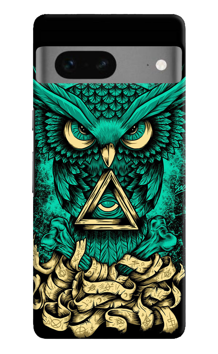 Green Owl Google Pixel 7 Back Cover, Hard case