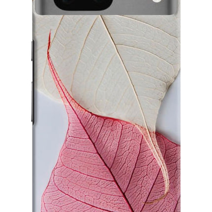 White Pink Leaf Google Pixel 7 Hard Case Back Cover by Casekaro