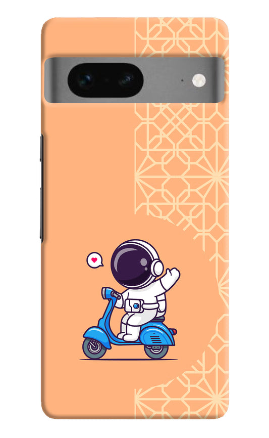 Cute Astronaut Riding Google Pixel 7 Hard Case Back Cover by Casekaro