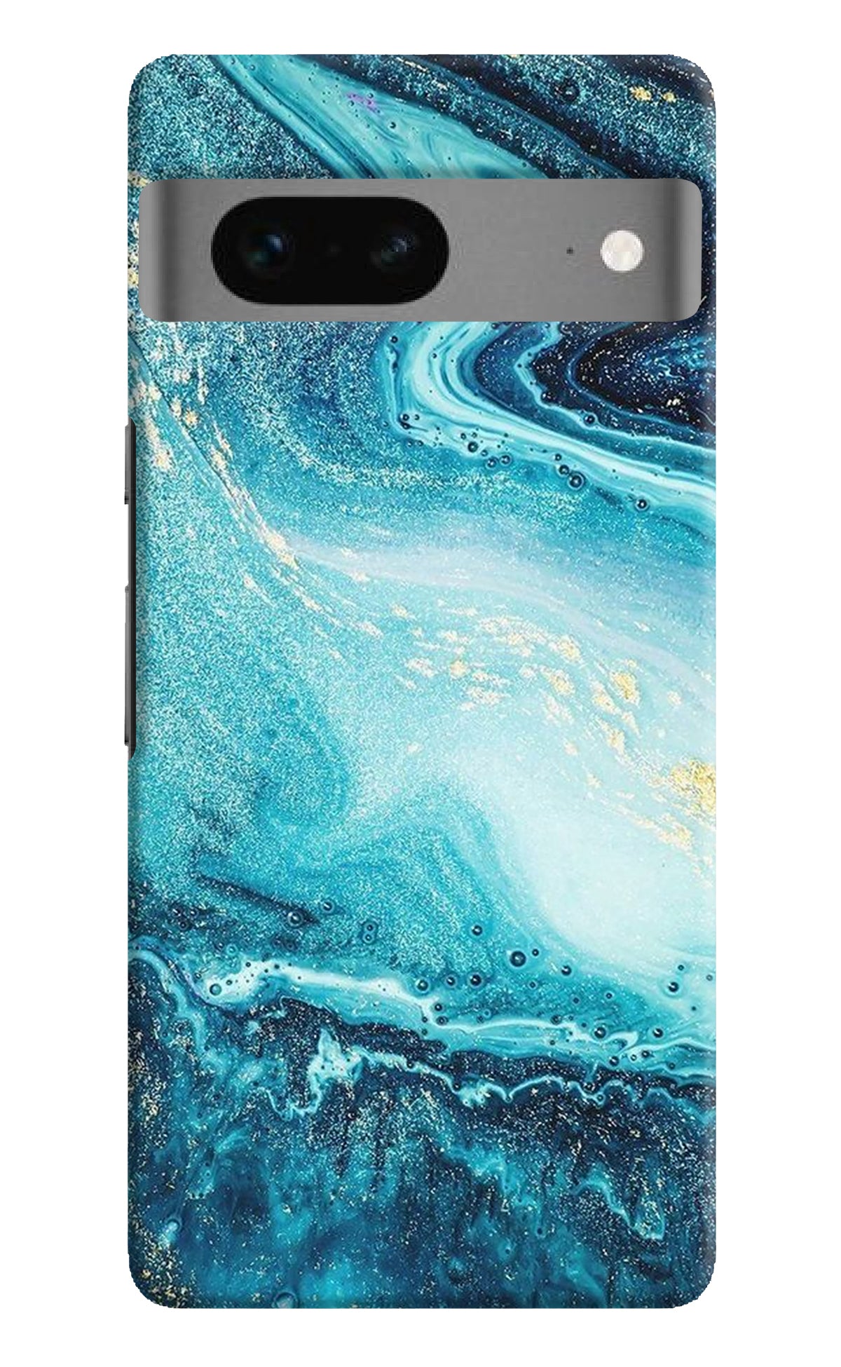 Blue Glitter Marble Google Pixel 7 Back Cover