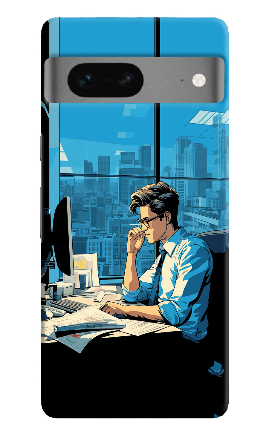 Focused Hustler (AI Generated) Google Pixel 7 Back Cover, Hard case