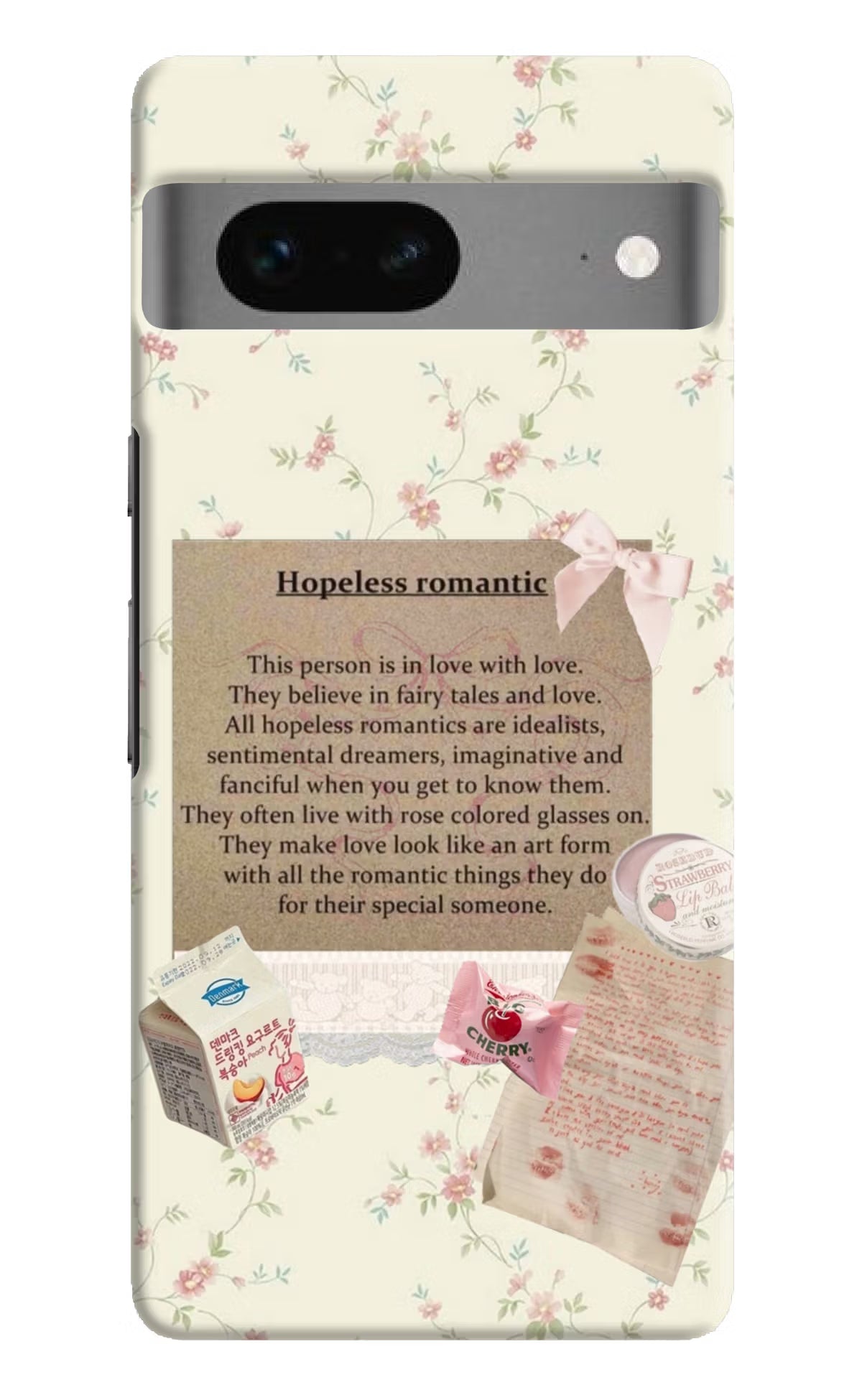 Hopeless Romantic Google Pixel 7 Hard Case Back Cover by Casekaro