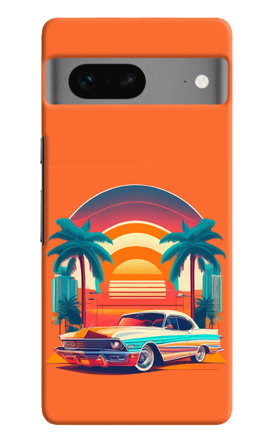 Palm Drive 80s Google Pixel 7 Hard Case Back Cover by Casekaro