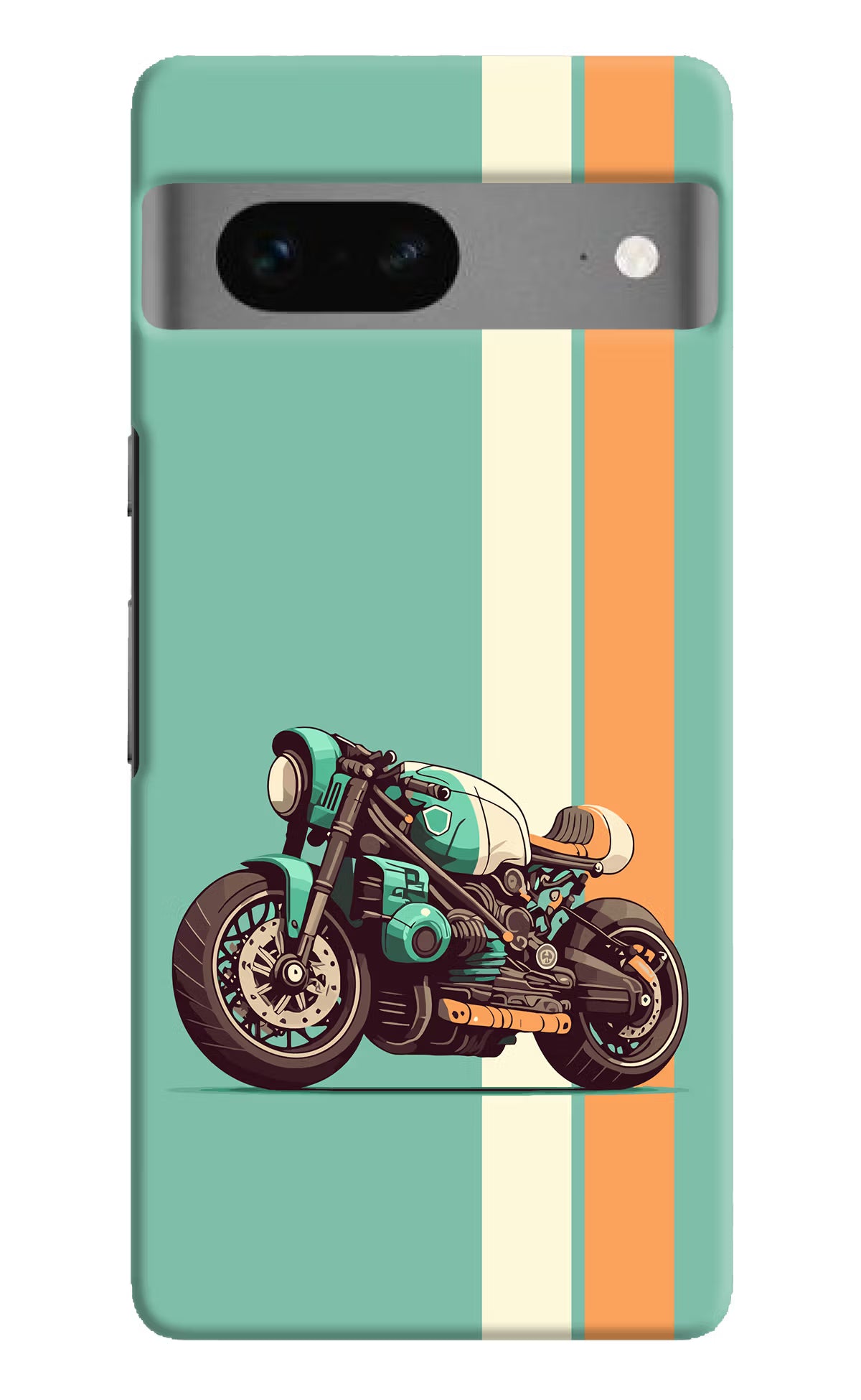 Striped Moto Drift Google Pixel 7 Hard Case Back Cover by Casekaro