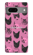 Pink Cats Google Pixel 7 Hard Case Back Cover by Casekaro