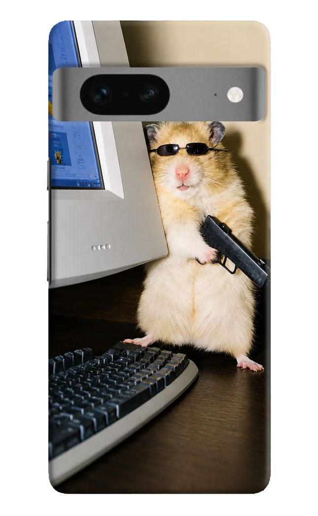 Hacker Hamster Google Pixel 7 Hard Case Back Cover by Casekaro