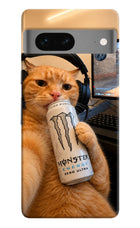 Gamer Cat Energy Google Pixel 7 Hard Case Back Cover by Casekaro