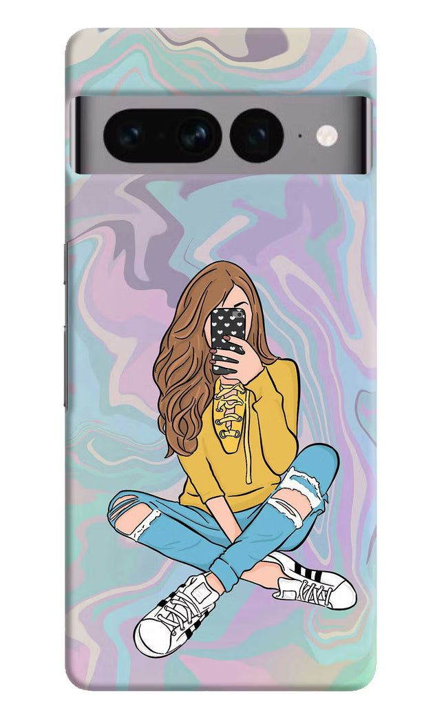 Selfie Girl Google Pixel 7 Pro Hard Case Back Cover by Casekaro