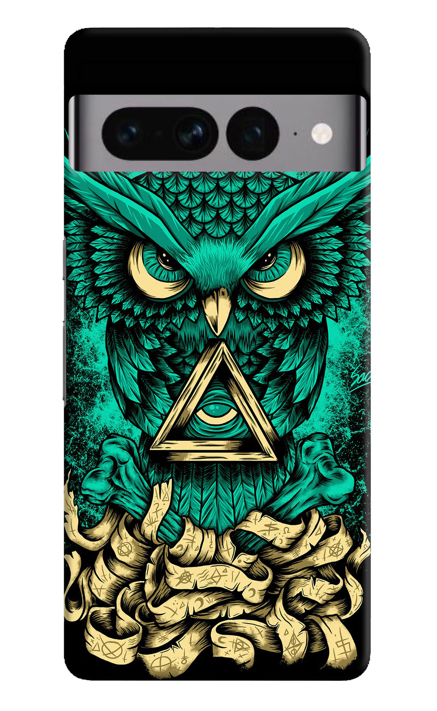 Green Owl Google Pixel 7 Pro Back Cover, Hard case